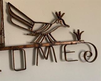 Rustic Western Wrought Iron Welcome Sign 26x38x2.5in HxWxD