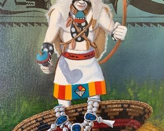 *Original* Lawrence Spencer Buffalo Kachina Painting 23.5x20x2in HxWxD