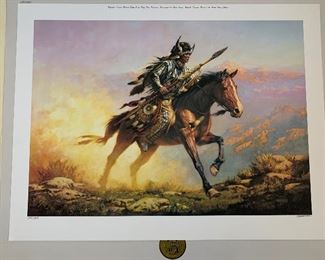 *Signed* Chuck Ren Spirit of the Plains Lithograph Limited Edition 1542/1800 27x20.5in HxWxD