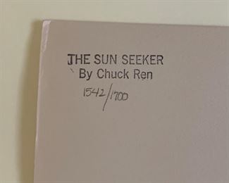 *Signed* Chuck Ren The Sun Seeker Lithograph Limited Edition 1542/1700 27.5x20.25in HxWxD