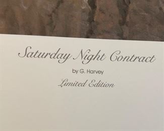*Signed* G Harvey Saturday Night Contract Lithograph Artist Proof limited Edition 69/150 AP 33.5 x 24.5in HxWxD