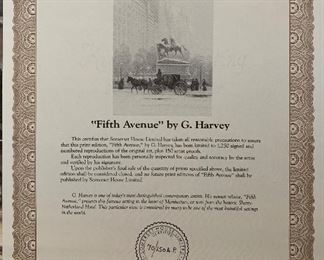 *Signed* G Harvey Fifth Avenue Lithograph Artist Proof limited Edition 69/150 AP
