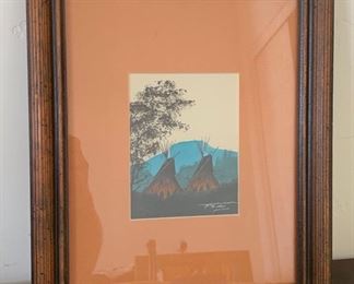 *Original* Yellowman Twin Teepee Painting 1983 12x10x.5in HxWxD