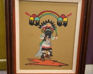 *Original* Richard Joshua Hopi Guard Kachina Painting 26x22x1.5in HxWxD