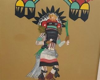 *Original* Richard Joshua Hopi Guard Kachina Painting 26x22x1.5in HxWxD