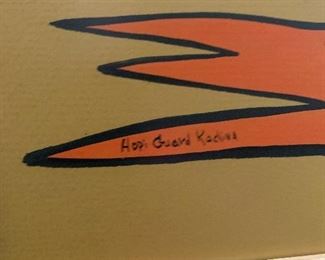 *Original* Richard Joshua Hopi Guard Kachina Painting 26x22x1.5in HxWxD