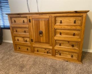 Rustic Mexico 9 drawer dresser 71.5x21.5x43.5 HxWxD