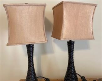 Ceramic lamp pair 24” tall
