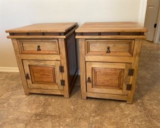 #3 2pc Mexican Rustic Nightstands PAIR 27.5x22x21in HxWxD