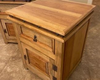 #3 2pc Mexican Rustic Nightstands PAIR 27.5x22x21in HxWxD
