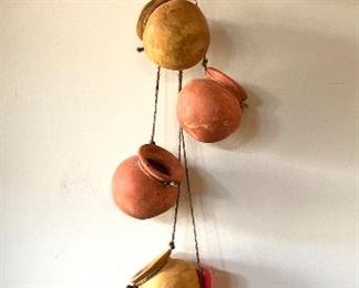 Dangling Mexican Clay Pots Decor 37in Hang