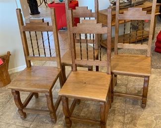 Rustic Mexico Dining Table w/ 4 Chairs Small Table: 31x40x60in chairs: 46x18x18in HxWxD