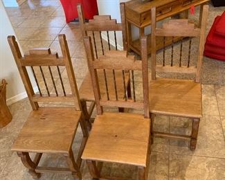 Rustic Mexico Dining Table w/ 4 Chairs Small Table: 31x40x60in chairs: 46x18x18in HxWxD