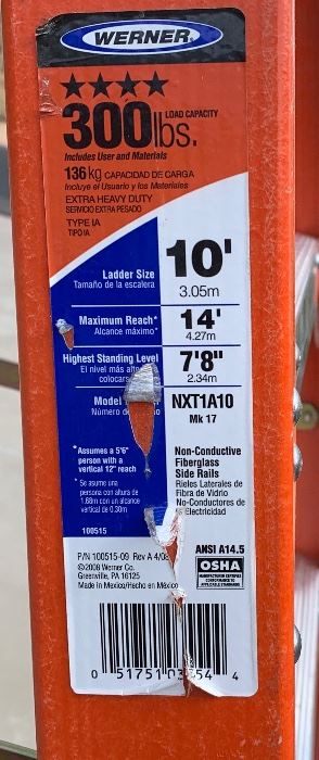 Werner NXT1A10 10ft Ladder