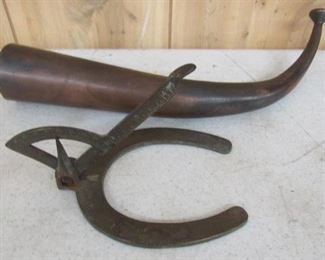 Horseshoe Tool & Copper Horn
