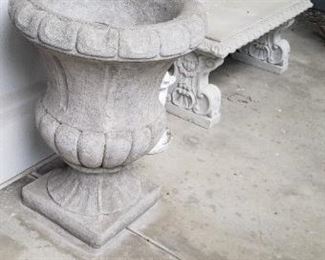 4' concrete urns Great condition