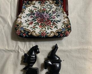 CF-70- $5  Vintage Purse w/ Stone Animals