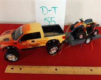 D-T-55   $8  Lights and Sounds truck w/4 wheeler on trailor
