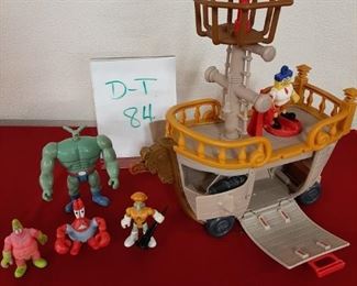 D-T-84   $20    Fisher Price Imaginext SpongeBob Pirate Ship w/Figures