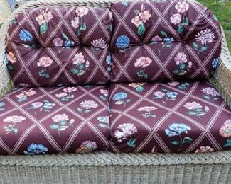 P-2 Henry Link wicker Sunroom Furniture, Loveseat, side table, chair, ottoman , table $300