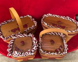 MB-6  Longaberger Baskets with inserts & liners  $60