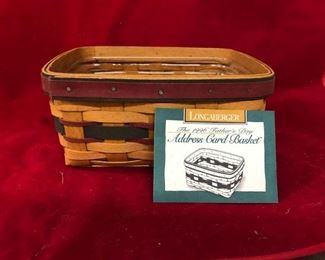 MB-13  Longaberger address card Basket with insert   8"x 6 1/4"  $30