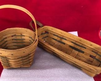 MB-14  Longaberger Baskets Round 5.5"x4"  Rectangle 11 3/4" x 5"    $40