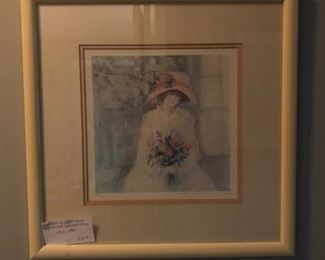 MB -53  Artwork by Barbara A. Wood (signed)  framed size  19.5' x 19.5''   $75