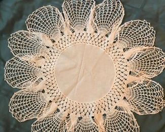 MB-62    Crocheted Side Tablecloth  $10