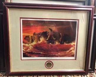 MB-75   Alabama  "Comes the Tide"  framed size            
   22" x 19"   $40