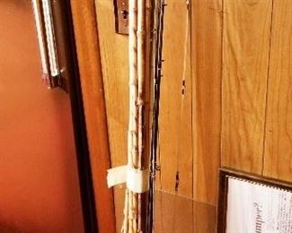 Bamboo poles, J.C. Higgins Poles, Pflueger Trump reel etc..