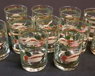 Mid-century Mallard whiskey glasses a set of 12!