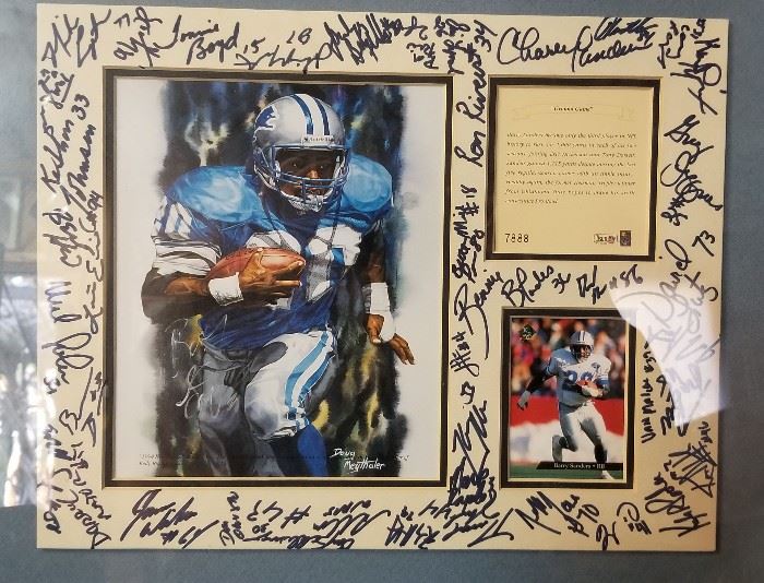 Last minute addition. Previous client dragged this picture around the entire 1996'ish football season to capture just about every Detroit Lion on the team including Barry Sanders.  Truly a one of a kind!