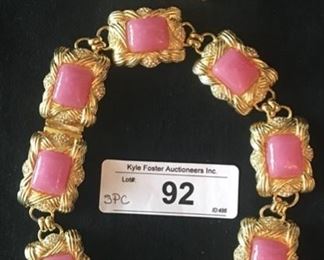 Roxanne Assoulin necklace and clip on drop earrings