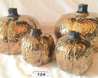 Metallic ceramic pumpkins from Neiman Marcus