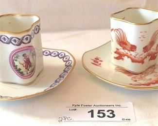 Richard Ginori porcelain hand painted demitasse/espresso cups and saucers