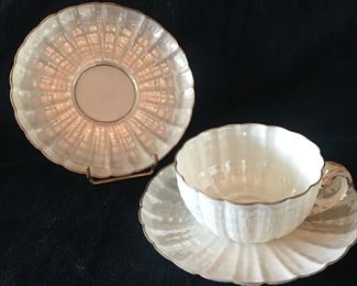 Belleek cup and two saucers