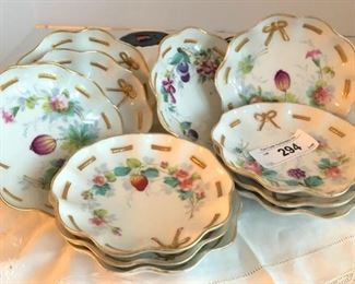 Antique B.D.L. depose Limoges hand painted berry plates