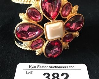 Amazing YOSCA enamel and pink stone statement cuff