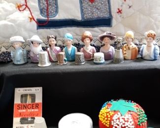Sewing notions and Thimble Collection