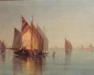 D Jerome harbor scene oil painting
