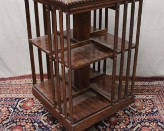 Golden Oak Revolving Bookcase