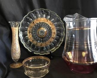 Gold Trimmed Glassware Collection