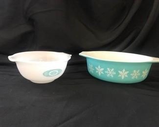 Pyrex Casserole and Glasbake Bowl