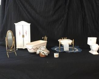 Rose Cottage Doll House Bathroom Accessories