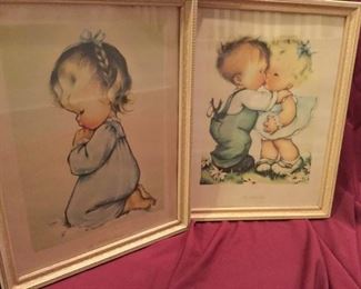 Vintage Prints of A Childs Prayer and The Stolen Kiss