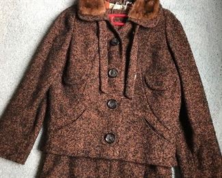 Classy! This gorgeous Fall Wool Suit was designed and sold exclusively at Beckman’s in Montana.  Note the mink collar accent and stylish buttons!