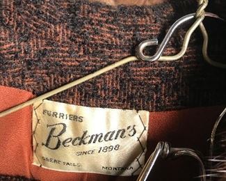 Sewn in label of Beckman suit.