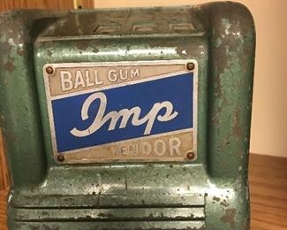 AVAILABLE at the AUGUST 22/23 Sale!  Showing signs of lots of use, the “Gum Ball Imp” is a fine example of how retailers tempted their customers to spend just a few more cents.