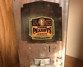 AVAILABLE at the AUGUST 22/23 Sale!  This “Moderne Vendor “ Fresh Peanuts “ dispenser was popular at pubs and bars.